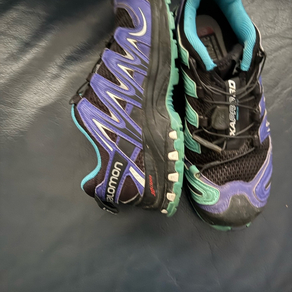 Salomon XA Pro 3D Shoes - Black, Purple, and Teal